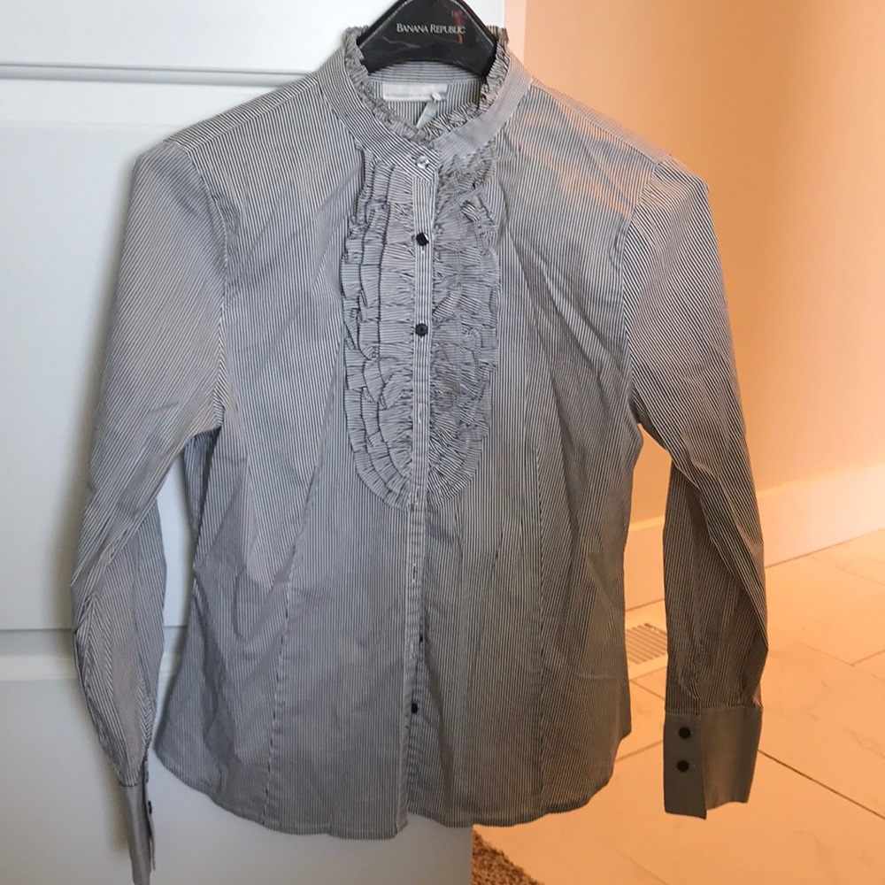 Ruffle button up shirt